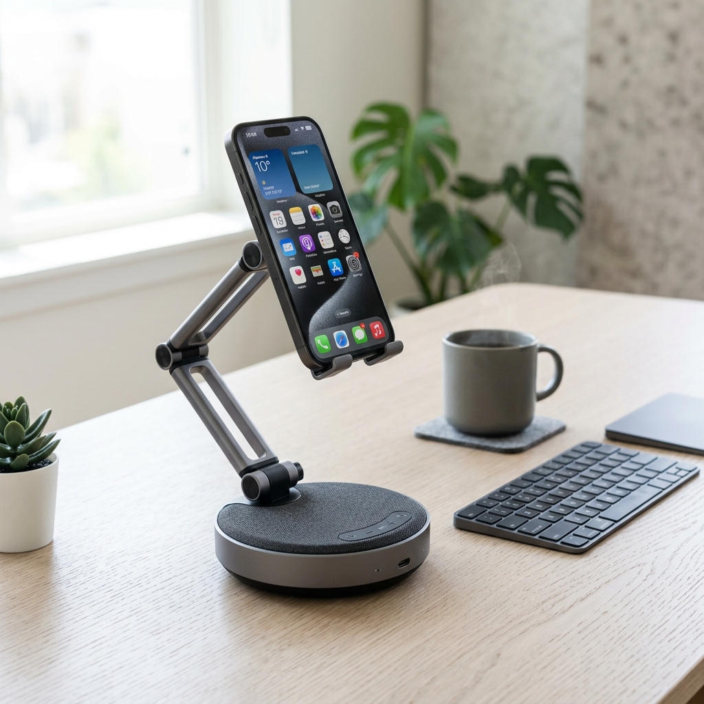 Foldable Phone Stand with Bluetooth Speaker